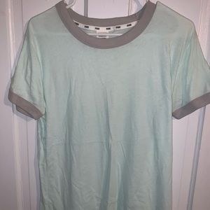 Mint green shirt with gray outline